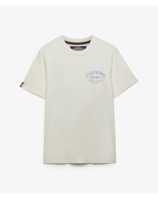 Superdry White Lo-Fi Dockside T-Shirt for men