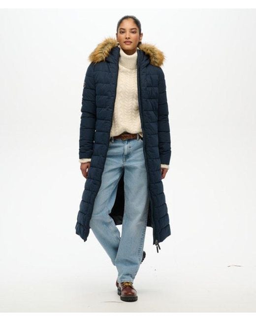 Superdry Blue & Co Arctic Long Puffer Coat