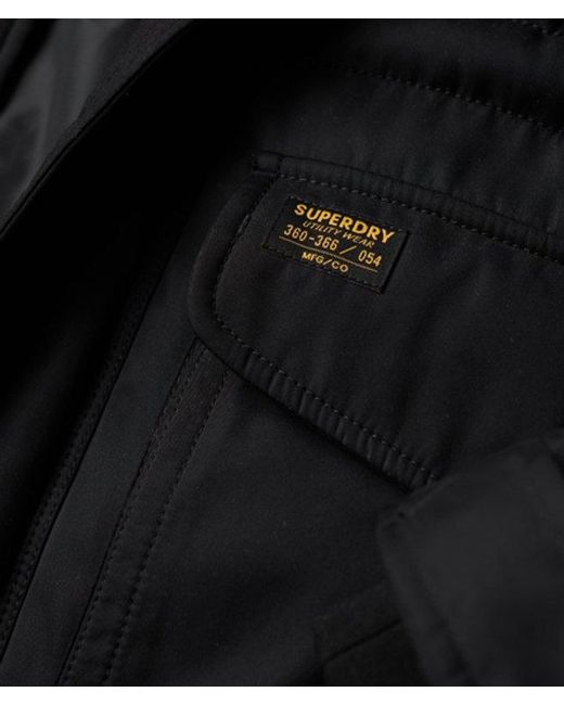 Superdry Black & Co Chinook Faux Fur Parka Coat for men