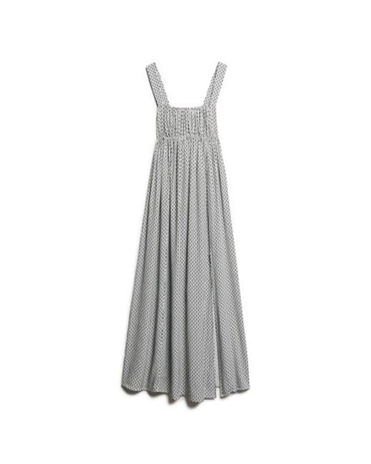 Superdry White & Co Geo Printed Tie Back Maxi Dress