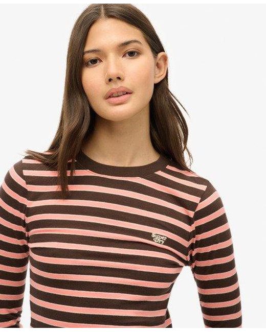 Superdry Red Stripe Long Sleeve Top