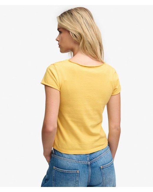 Superdry Metallic & Co Athletic Essentials Gathered Pattern Top