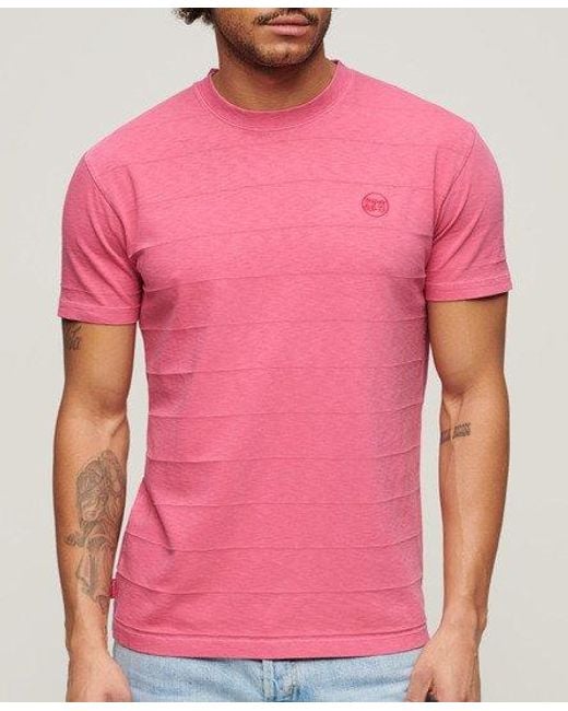 Superdry Pink Organic Cotton Vintage Texture T-shirt for men