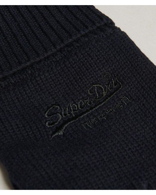 Superdry Black Essential Plain Gloves Navy for men