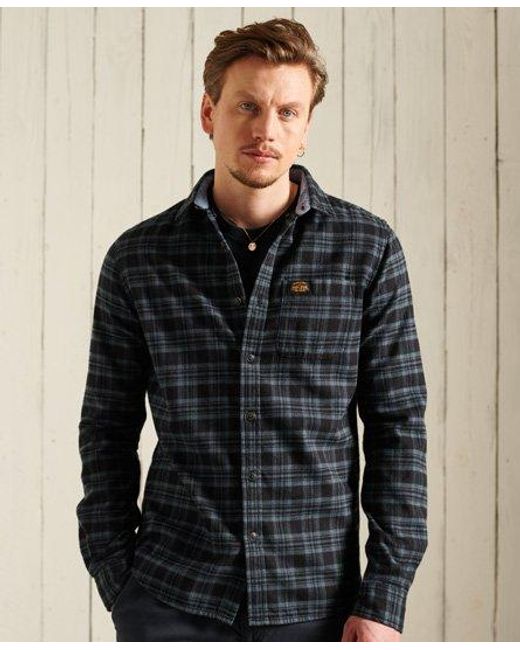 Superdry Black Heritage Lumberjack Shirt Check for men