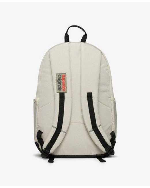 Superdry White Ladies Classic Logo Badge Montana Backpack