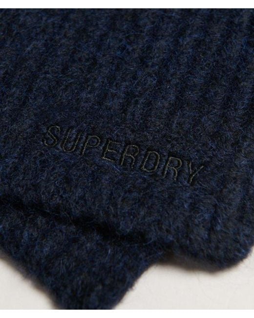 Superdry Blue Essential Ribbed Scarf