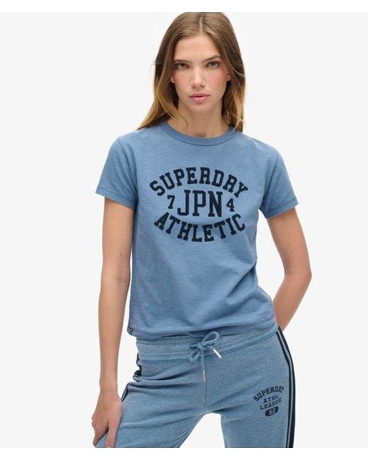 Superdry Blue & Co Athletic Essentials Graphic Fitted T-shirt