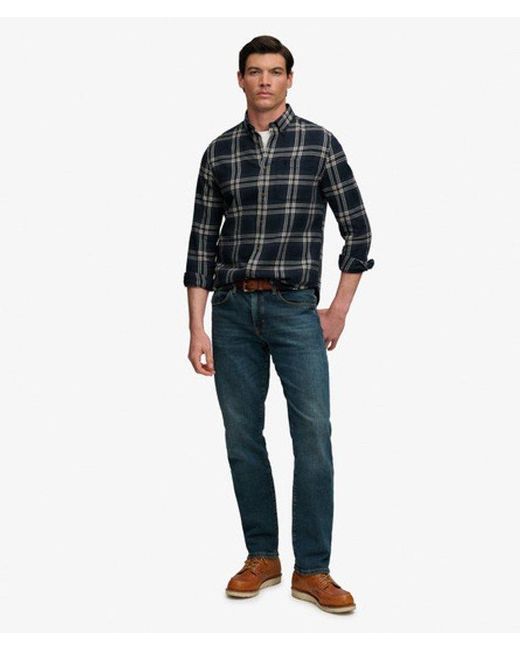 Superdry Blue & Co Long Sleeve Cotton Lumberjack Shirt for men