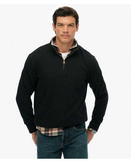 Superdry Black & Co Ribbed Half Zip Jumper for men