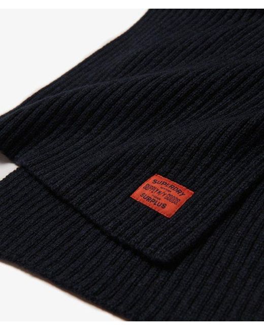 Superdry Black & Co Workwear Knit Scarf for men