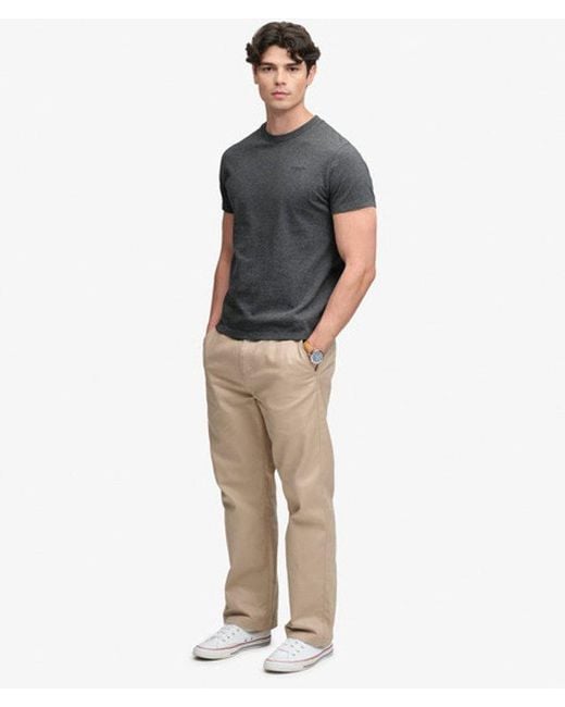 Superdry Gray & Co Essential Stacked Logo Embroidered T-shirt for men