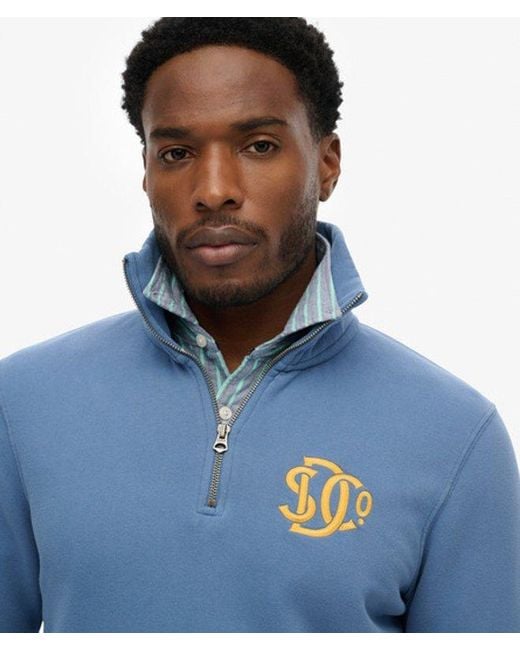 Superdry Blue Sd & Co. Half Zip Track Top for men