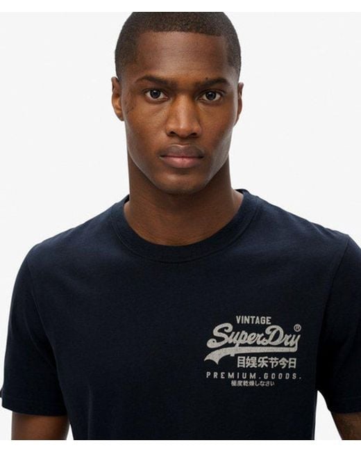 Superdry Blue & Co Vintage Logo Tokyo Relaxed T-shirt for men