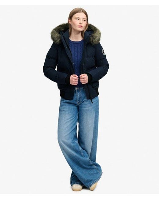 Superdry Blue Everest Ella Bomber Jacket