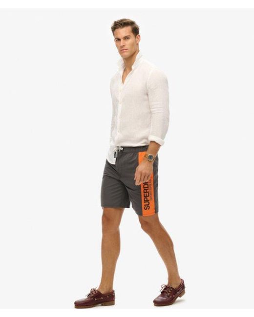 Superdry White & Co Sportswear Logo 19 Inch Recycled Boardshorts for men