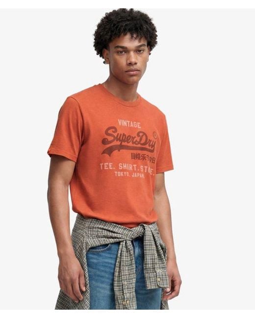 Superdry Red & Co Vintage Logo Heritage Relaxed T-shirt for men