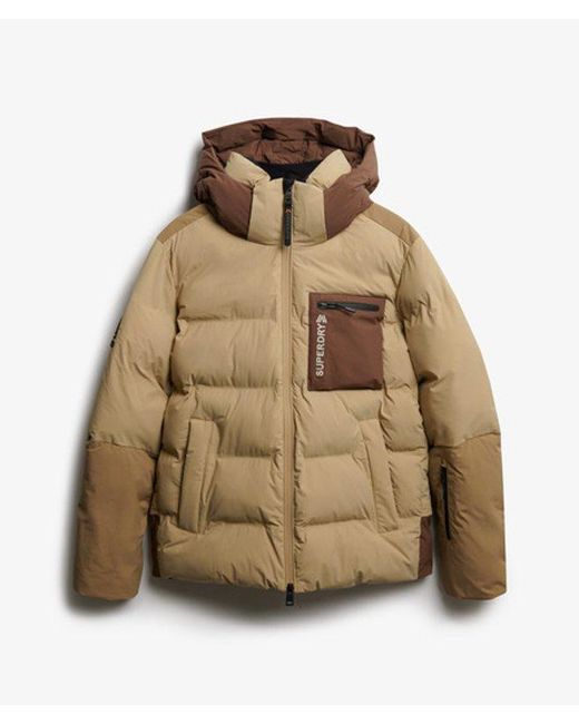 Superdry Brown & Co Ski Sports Padded Block Jacket for men