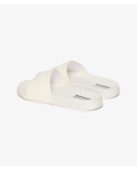 Superdry Code Logo Badslippers in het White