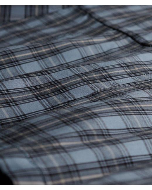 Superdry Blue Bench X & Co Bench Logo Pleated Check Mini Skirt