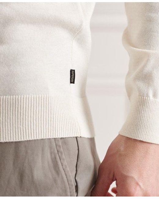 Superdry Natural Coolmax Crew Knit Jumper Oyster for men