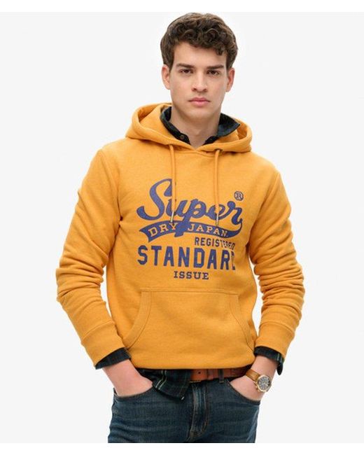 Superdry Orange Standard Script Hoodie for men