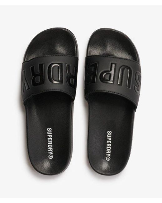 Superdry Black & Co Core Graphic Pool Sliders for men