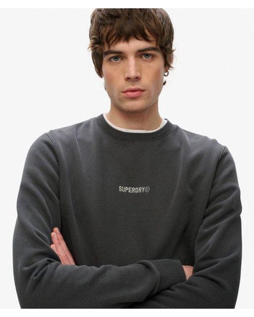Superdry Black & Co Micro Logo Crew Sweatshirt for men