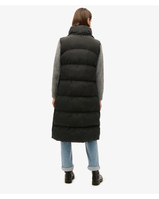 Superdry Black Longline Puffer Gilet