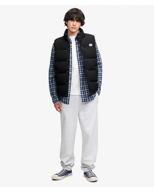 Superdry Black Non Hood Short Everest Gilet for men