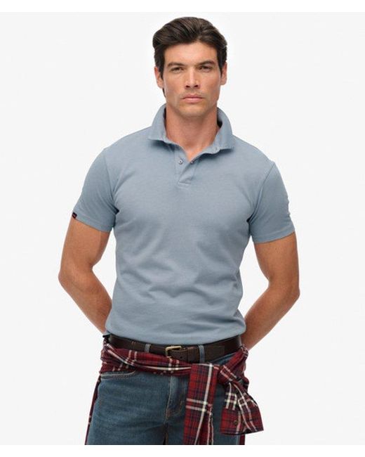 Superdry Blue & Co Essential Jersey Polo Top for men