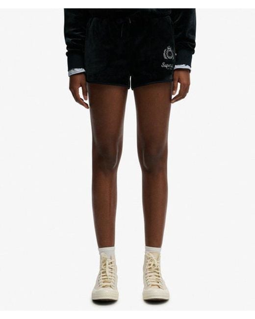 Superdry Black & Co Country Club Velour Shorts