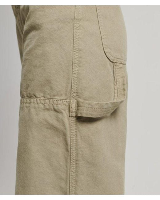 Superdry Natural Ladies Striped Organic Cotton Vintage Wide Carpenter Pants