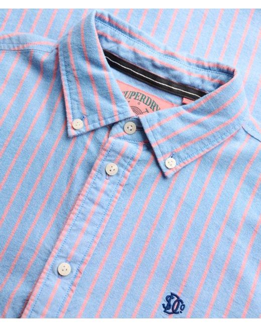 Superdry Oxford Overhemd Met Lange Mouwen Slanke Pasvorm in het Blue
