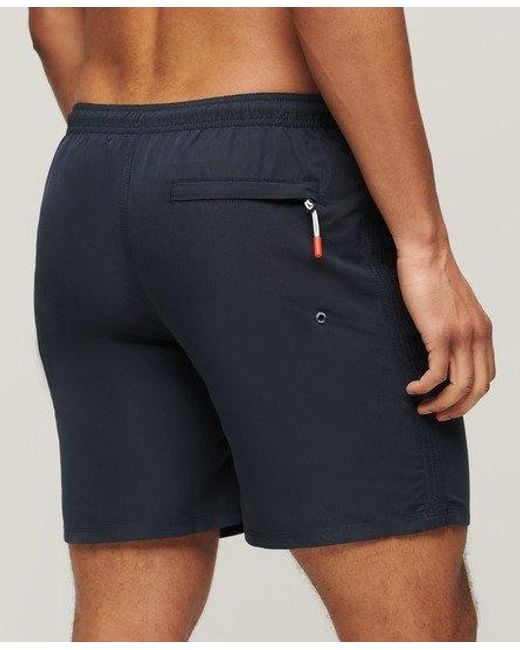 Superdry Blue Sport Graphic 17-inch Recycled Swim Shorts for men