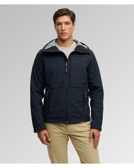 Superdry Blue & Co Hooded Softshell Trekker Jacket for men