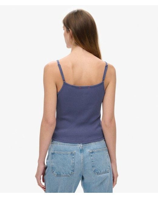 Superdry Blue & Co Athletic Essentials Graphic Button Cami