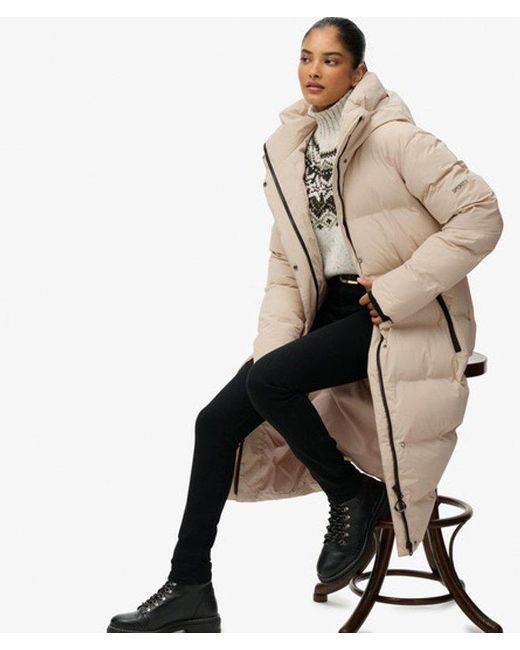 Superdry White & Co Hooded Long Puffer Jacket