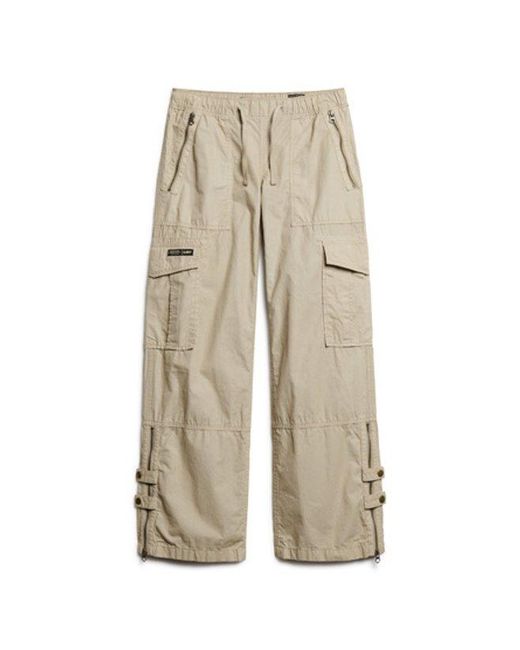 Superdry Natural Low Rise Wide Leg Cargo Pants
