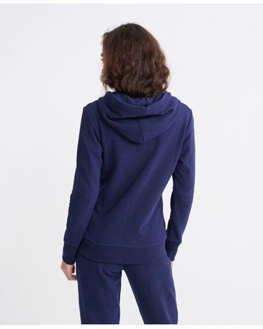 Superdry Blue Label Loopback Zip Hoodie Atlantic