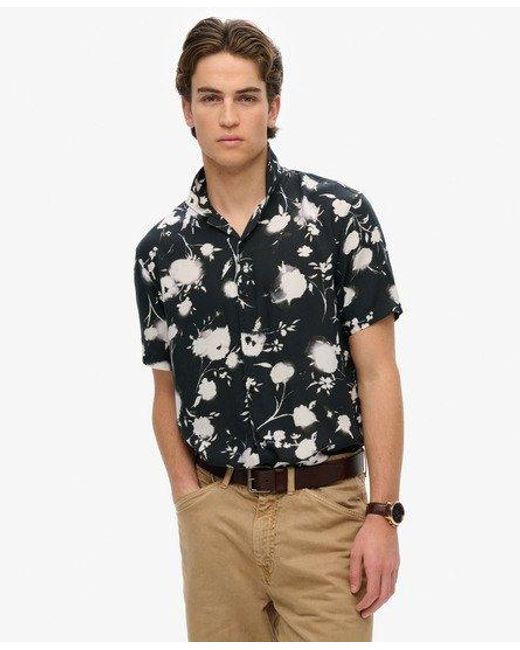 Superdry Overhemd Met Korte Mouwen En Print in het Black voor heren