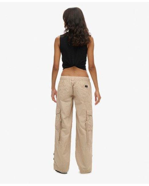 Superdry Natural Low Rise Wide Leg Cargo Pants