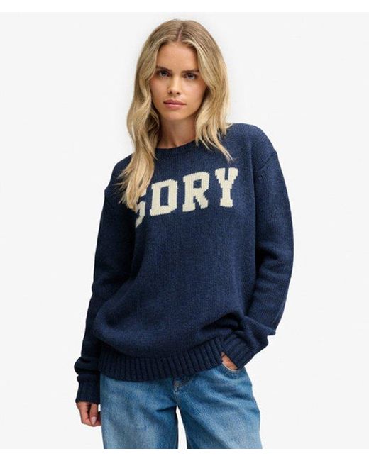Superdry Blue & Co Heritage Intarsia Knit Jumper