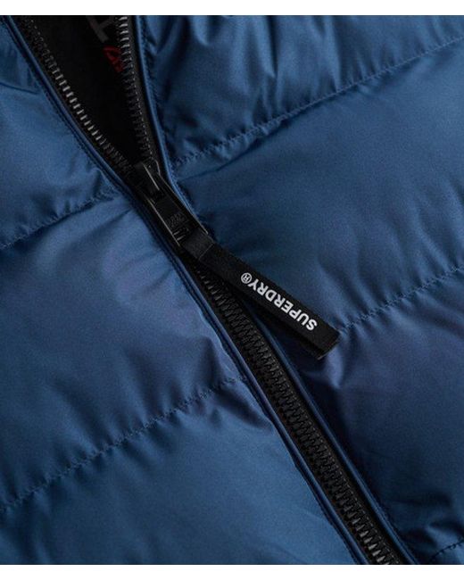 Superdry Blue & Co Hooded Sports Puffer Jacket for men
