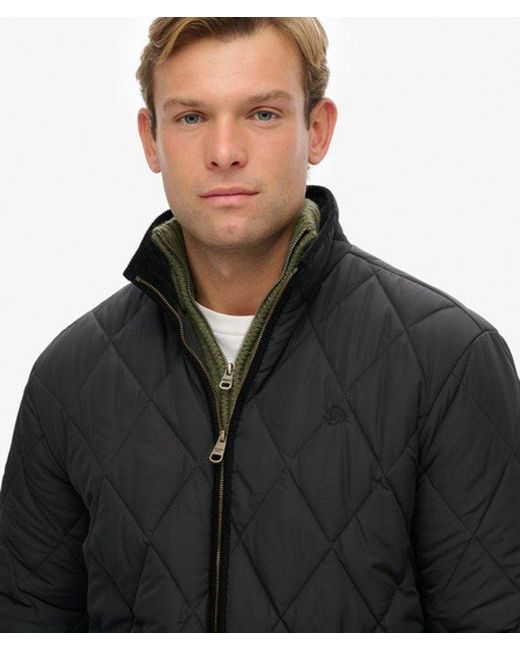Superdry Black Quilted Estate Liner Jacket for men