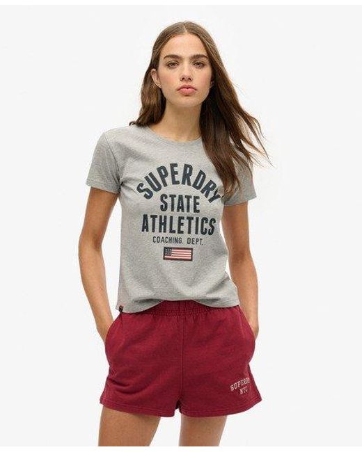 Superdry Red Athletic Graphic Fitted T-Shirt