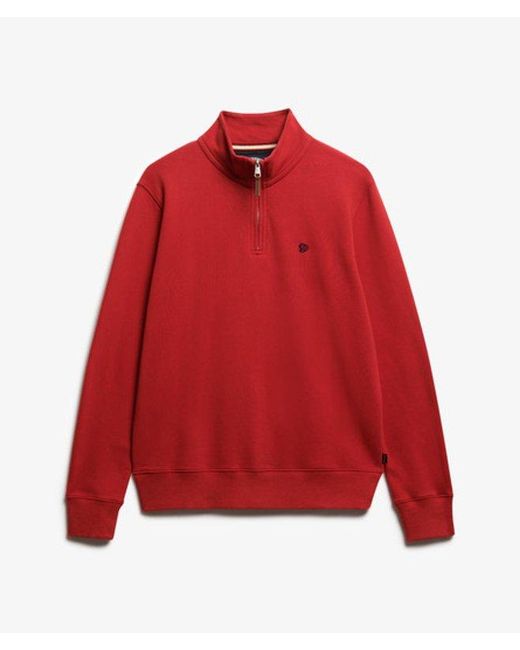 Superdry Red & Co Preppy Half Zip Jumper for men