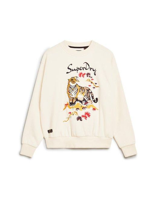 Superdry White & Co Suika Embroidered Loose Sweatshirt