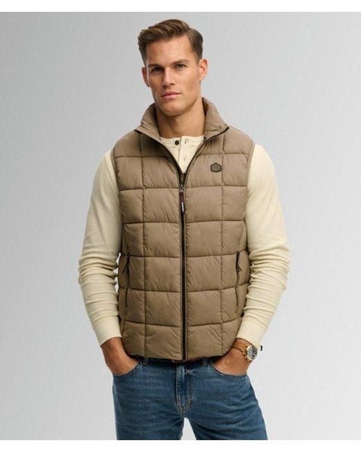 Superdry Green & Co Box Quilt Fuji Lite Gilet for men