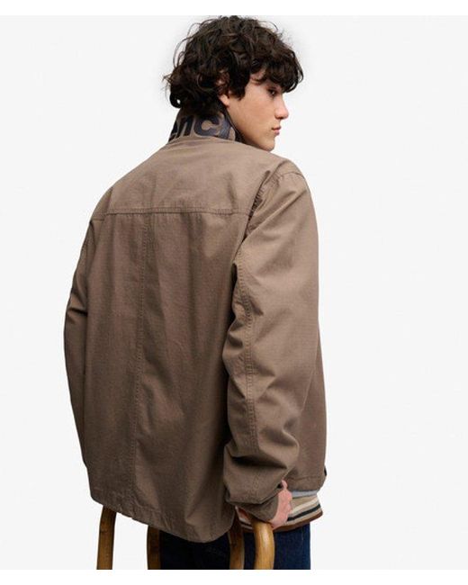 Superdry Brown Bench X & Co Bench High Neck Ripstop Jacket for men
